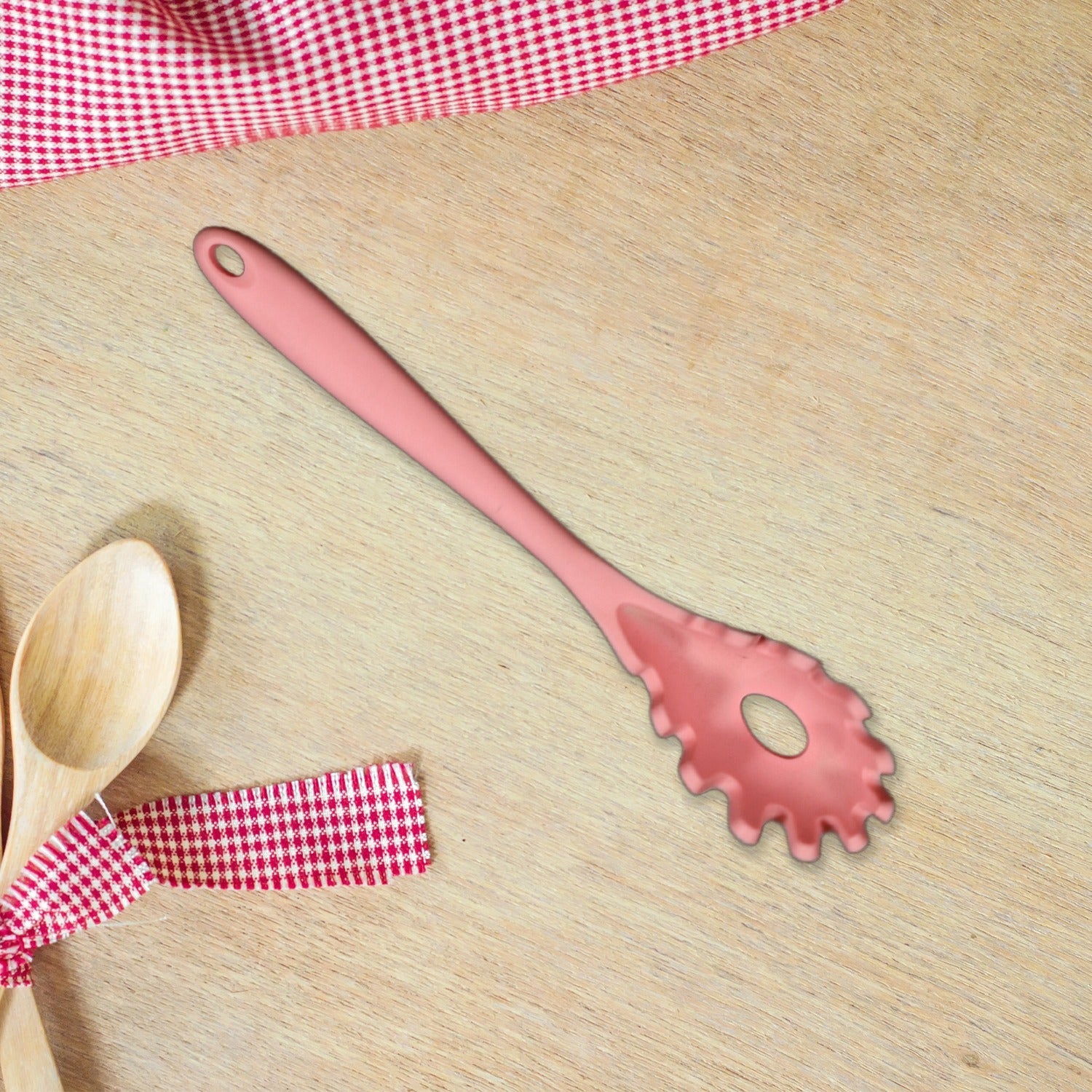 Pasta Fork Silicone Cookware Spaghetti Strainer Server Spoon no Hurt The Pot High Temperature Resistant Nonslip.