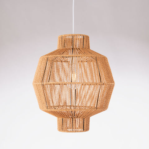 Selección de lámparas colgantes ratán, bambú, cuerda natural, yute