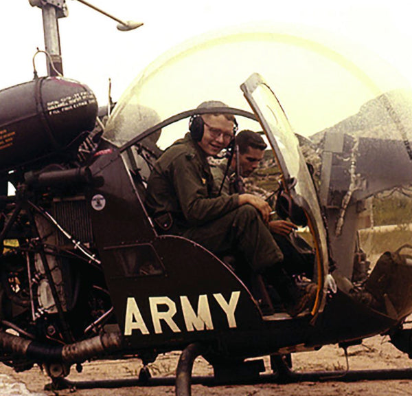 Maj. Bud Musil in a helicopter in Vietnam circa 1967-1968