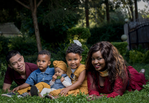 Sol and Liz Ocampo with their kids