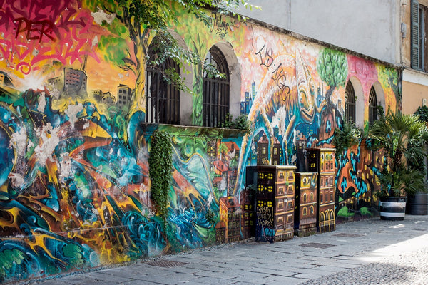 Graffiti on wall in Milan, Italy