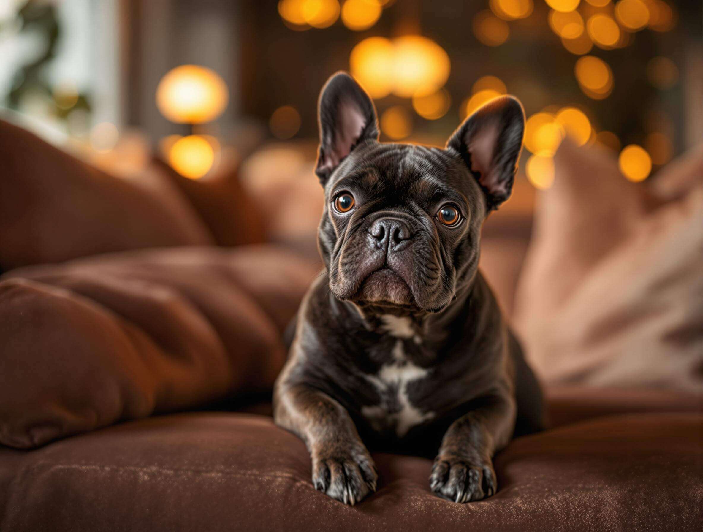 French Bulldog on a sofa