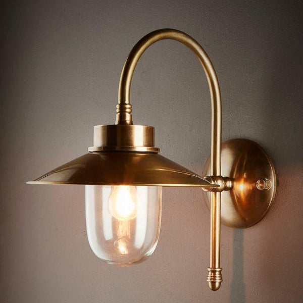 Exterior Brass Cone Straight Arm Wall Light – Lighting Collective