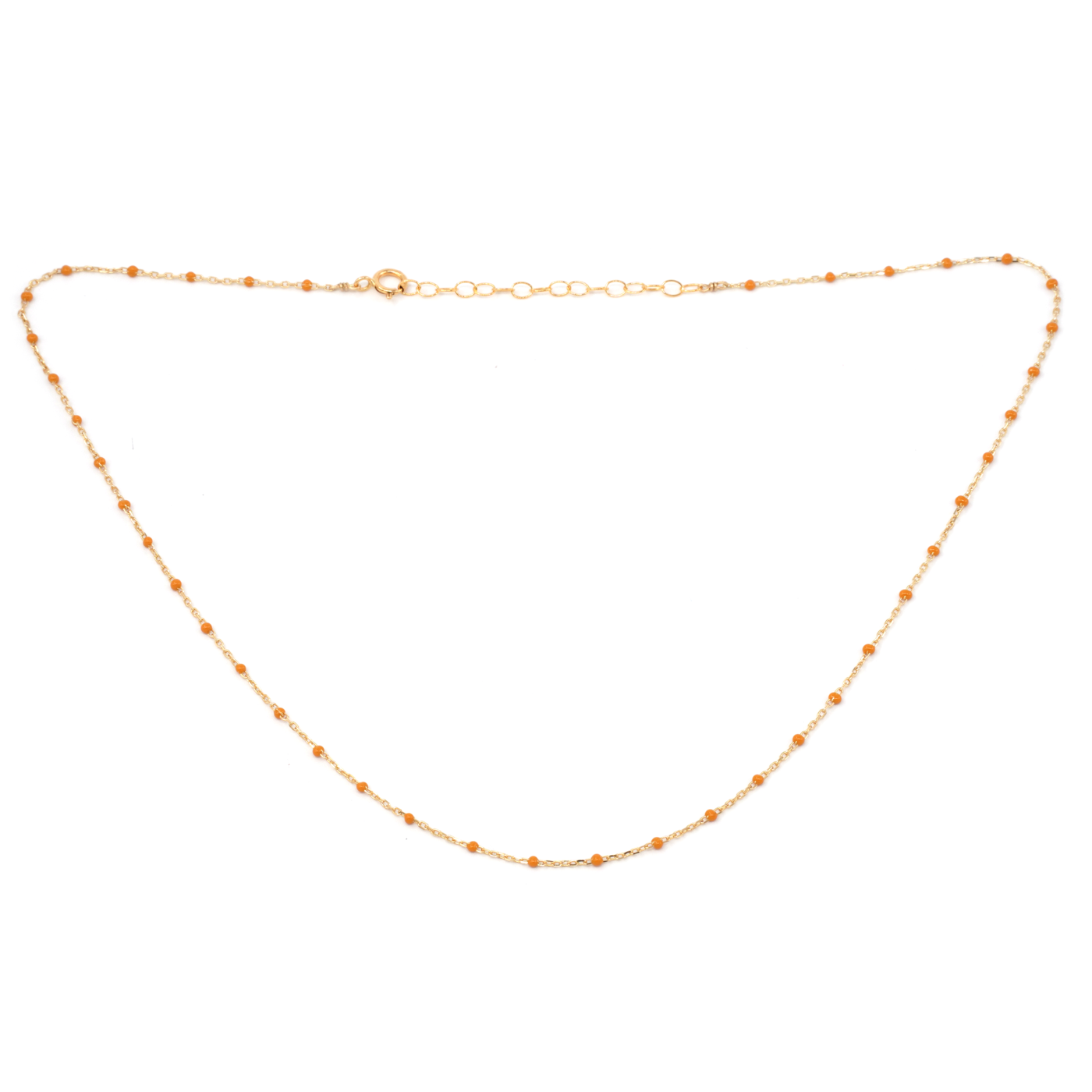 May Martin Enamel + Gold Necklace in Orange