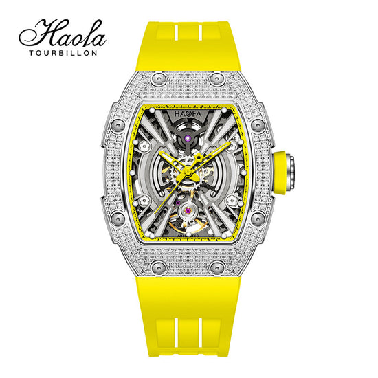 Haofa 監督 黄色時計 セール HAOFA 時計 機械式時計 自動巻き 日本
