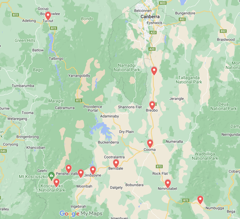 map of snowy mountains meal delivery areas
