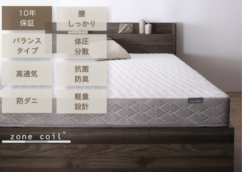 日本人好みのちょうどいいかための寝心地設計とゾーンコイルマットレスの構造