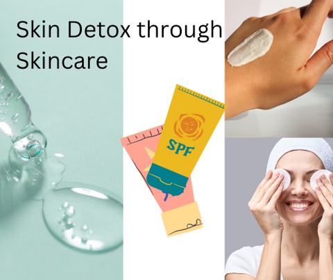 A girl is doing skin detox through skincare