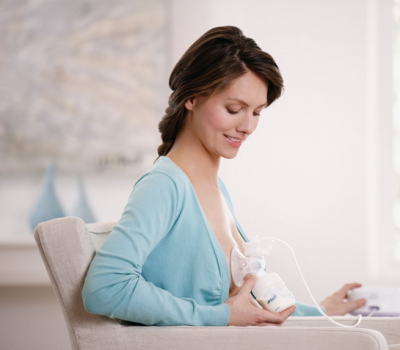 Use the breast pump to sit correctly