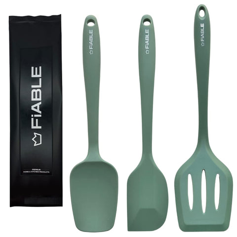 Fiable Premium Big Silicone Spatula for Cooking - Set of 3