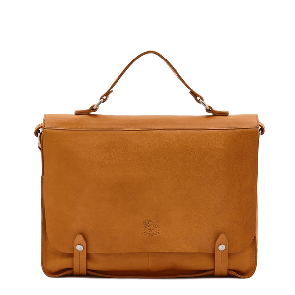 Briefcase in vintage leather color black – Il Bisonte