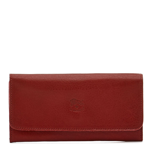 Women's continental wallet in calf leather color red – Il Bisonte