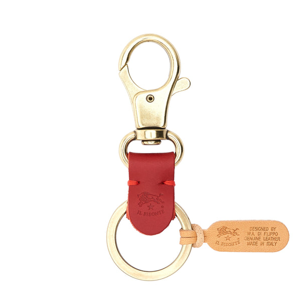 Caramel & Merlot Double Sided Leather Loop Keychain Keyring