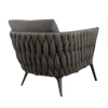 Design Warehouse - 127159 - Bianca Outdoor Rope Club Chair (Coal)  - Canvas Coal cc