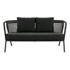 Design Warehouse - 128422 - Butterfly Outdoor Rope Sofa (Agora Panama Coal Cushion)  - Charcoal