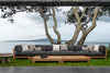 Outdoor Ibiza Teak Sectional Collection displayed by the beach