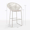 Design Warehouse - 125353 - Pietro Wicker Bar Chair  - White