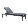 Design Warehouse - 128409 - Amazon Aluminium Sun Lounger (Lava Carbon) with Sunbrella Cushion (Natté Charcoal Chiné)  - Lava Carbon