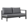 Design Warehouse - 126908 - Amazon Aluminum Outdoor Sectional Left Sofa  - Charcoal cc