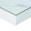 Design Warehouse - 127568 - Crete Aluminium Small Outdoor Coffee Table (White) with Ceramic Top (Marble Look)  - White