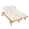 Design Warehouse - Teak Double Sun Lounger 42147699622187- cc