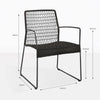 Design Warehouse - 125575 - Edge Wicker Dining Arm Chair  - Black