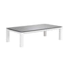 Design Warehouse - 128098 - Granada Aluminum Outdoor Coffee Table (White) with Ceramic Concrete Look Table Top 140 x 75 cm  - White