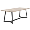 Design Warehouse - 128179 - Jamie Outdoor Teak and Aluminium Dining Table  - L 215 x W 90 x H 73 cm - Black cc