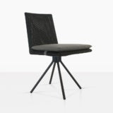 loop swivel dining chair in charcoal gray