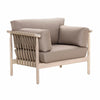 Design Warehouse - 128287 - Lucas Outdoor Teak and Rope Club Chair (Taupe)  - Taupe