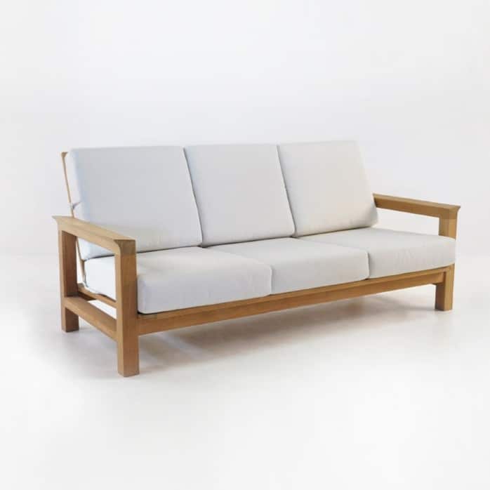 monterey teak sofa with sunbrella cushions