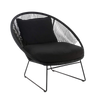 Design Warehouse - 125425 - Natalie Outdoor Relaxing Lounge Chair  - Black cc