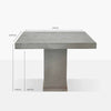 Design Warehouse - 124764 - Raw Concrete Dining Table  - L 100 x W 100 x H 75 cm