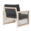 Design Warehouse - 128291 - Rebecca Outdoor Teak and Rope Relaxing Chair (Graphite)  - Graphite