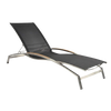 Design Warehouse - 124920 - Summer Stainless Steel and Batyline Sun Lounger  - Black cc