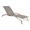 Design Warehouse - 124921 - Summer Stainless Steel and Batyline Sun Lounger  - Taupe cc