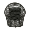 Design Warehouse - 127779 - Sunai Open Linear Weave Relaxing Swivel Chair Charcoal (Canvas Black Cushions)  - Charcoal