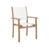 Picture of Tango Teak Batyline Mesh Dining Armchair - White