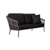 Design Warehouse - 126443 - Washington Rope Outdoor Loveseat (Black Cushions)  - Black cc