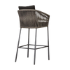 Design Warehouse - 128476 - Washington Rope Outdoor Bar Stool in Dark Charcoal Rope (Agora Black Cushion)  - Dark Charcoal cc