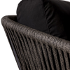Design Warehouse - 128476 - Washington Rope Outdoor Bar Stool in Dark Charcoal Rope (Agora Black Cushion)  - Dark Charcoal cc