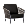 Design Warehouse - 128417 - Washington Rope Outdoor Club Chair (Agora Black Cushion)  - Dark Charcoal cc