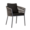 Design Warehouse - 128475 - Washington Rope Outdoor Dining Chair in Dark Charcoal (Agora Black Cushion)  - Dark Charcoal cc