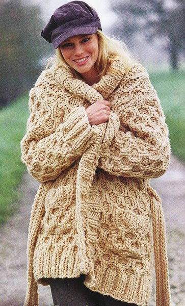 Womens Hand Knit Wool Coat.23F – KnitWearMasters