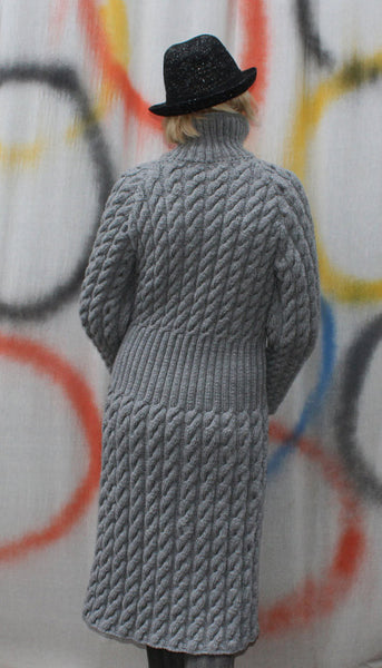 Womens Hand Knit Wool Coat.26F – KnitWearMasters