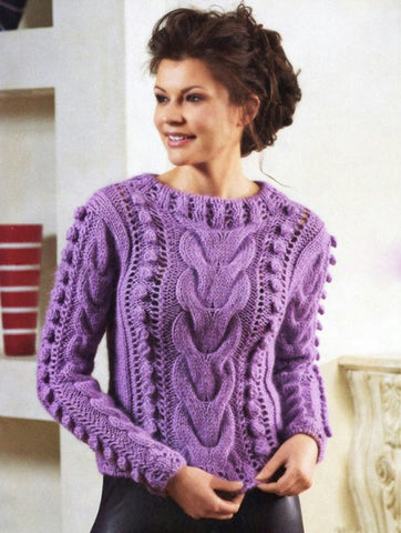 Women's Hand Knitted Crew Neck Sweater 3G – KnitWearMasters
