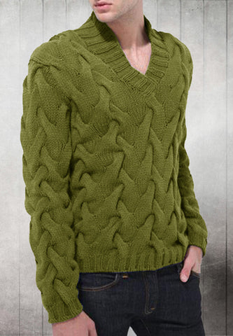 Men's Hand Knitted V-Neck Sweater 3B – KnitWearMasters