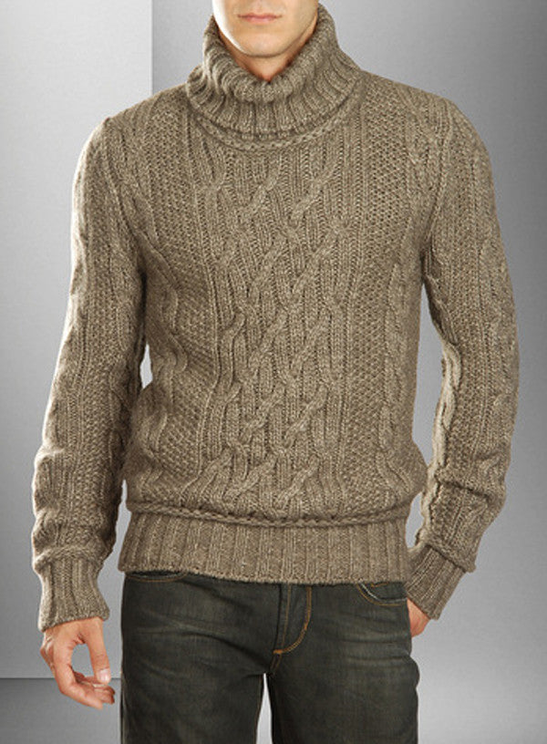 Men's Hand Knitted Turtleneck Wool Sweater 1B – KnitWearMasters