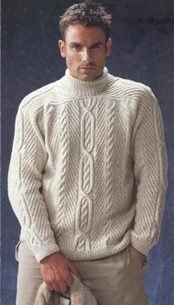 Men's Hand Knitted Turtleneck Wool Sweater 12B – KnitWearMasters