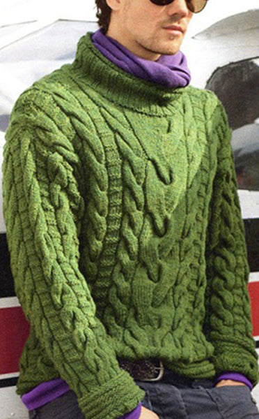 Men's Hand Knitted Wool Turtleneck Sweater 20B – KnitWearMasters